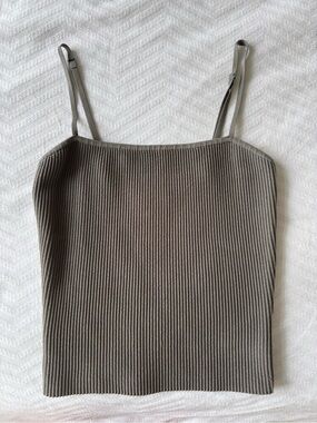 Babaton Ribbed Spaghetti-Strap Camisole - Taupe